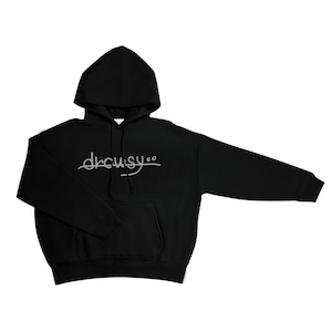 drowsy.. FRONT SIMPLE LOGO HOODIE / 22AW / BK