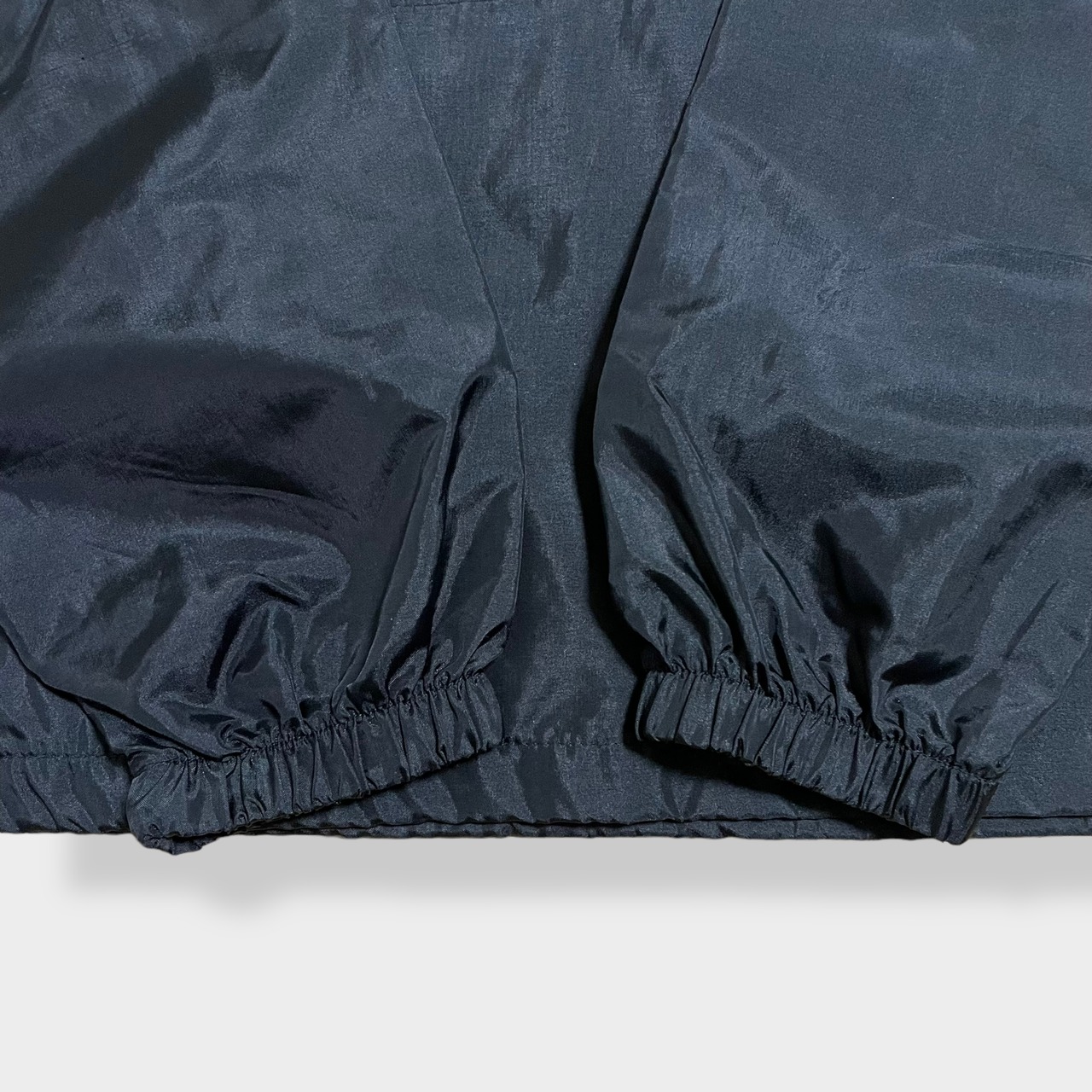 【AUBURN】90s USA製 ナイロンジャケット アノラックパーカー プルオーバー ジャケット ハーフジップ ウィンドウブレーカー ワンポイント 刺繍ロゴ フーディー ビッグシルエット ライトアウター 春物 IDEALジップ アイディール us古着