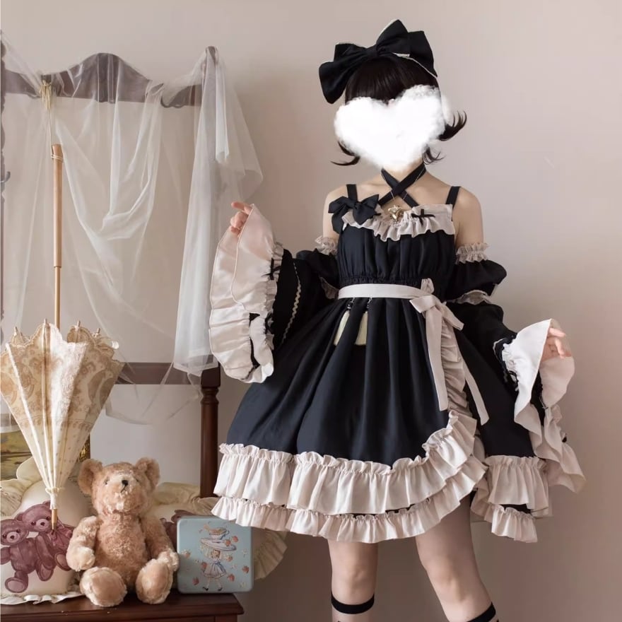 姫袖 トランペットスリーブ かわいい ろりぃたふぁっしょん 服｜天使と
