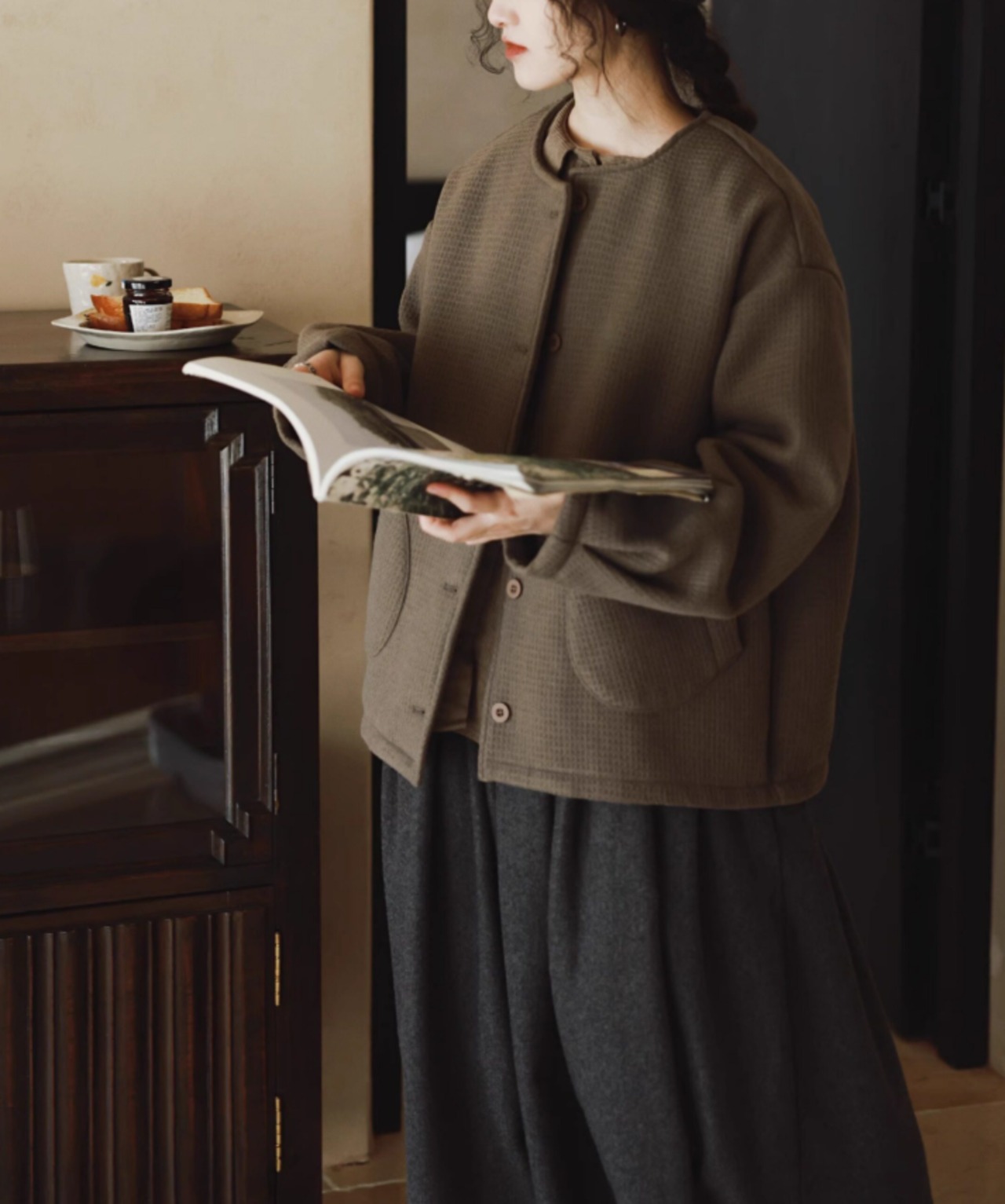 やわらかウール混 オーバーサイズプルオーバー