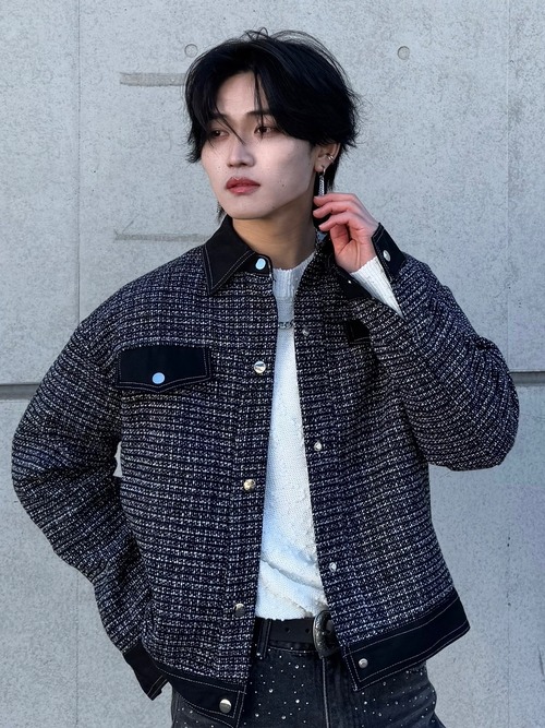 【ALUDE SELECT】 black mode tweed jacket