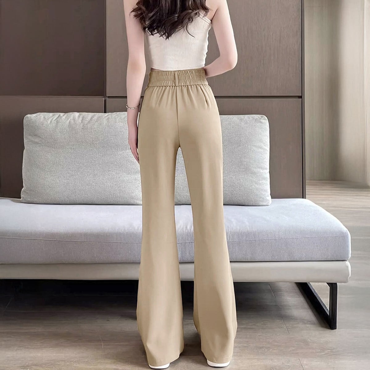 セミフレア ワイドパンツ レディース 春秋 韓国 スラックス 大人 きれいめ 通勤 ビジネス OL オフィス カジュアル フォーマル ハイウエスト 大人可愛い 大人女子