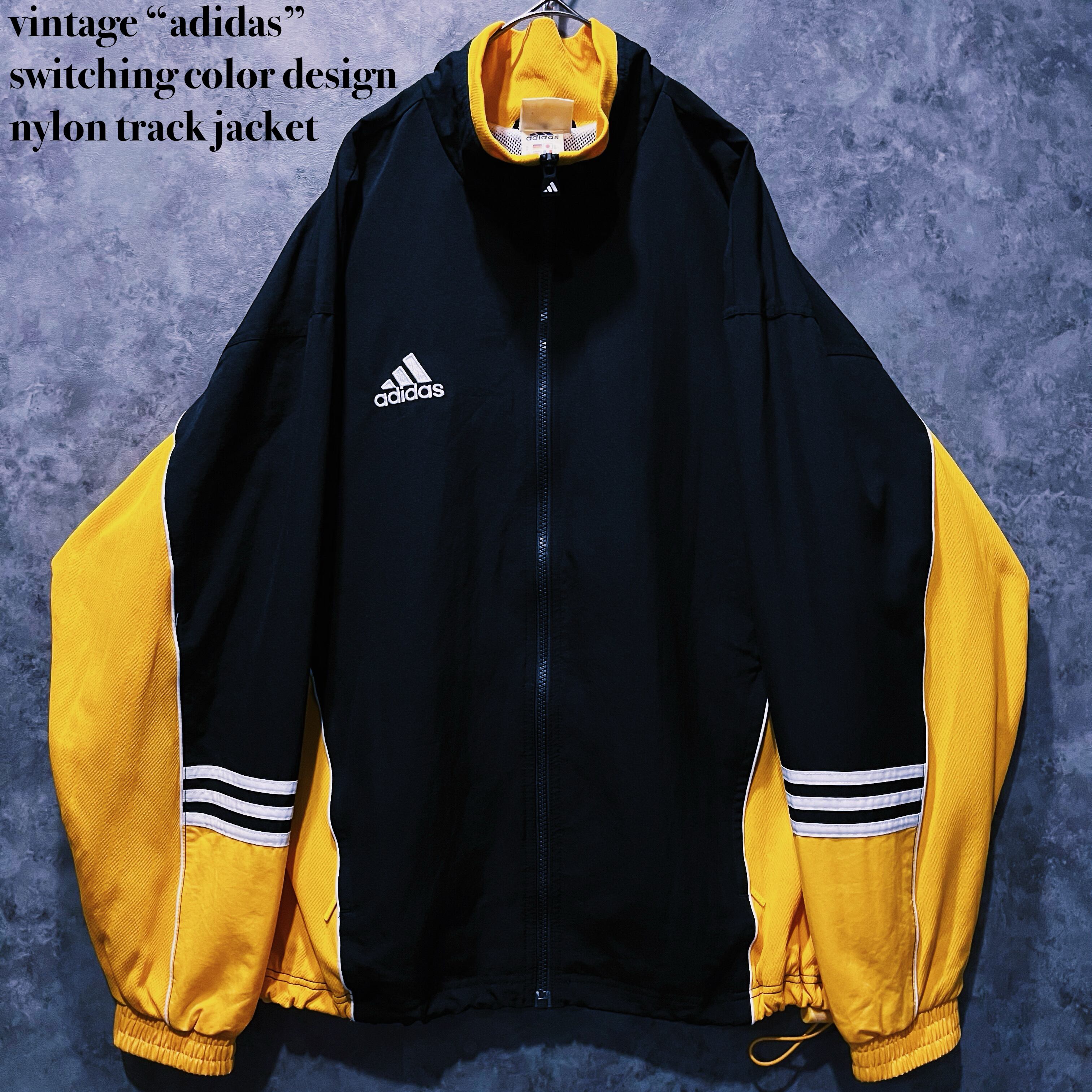 【doppio】vintage “adidas” switching color design nylon track jacket