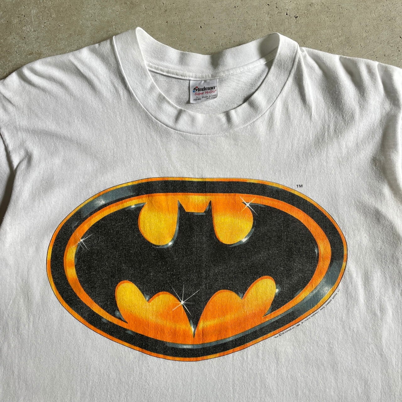 80年代 USA製 BATMAN バットマン ロゴプリント Tシャツ メンズL 古着 
