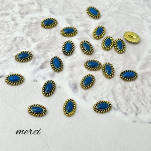 【2個】アンティークゴールドねじりオーバルネイル/レジン/パーツ/