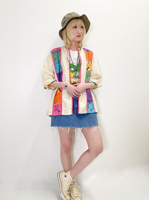 Vintage Multi Color Hand Embroidered Blouse