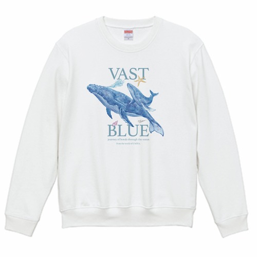 【クルーネックスウェット（トレーナー） United Athle 10.0oz】ザトウクジラ-01（ホワイト）