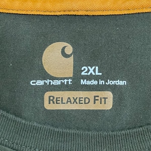 【Carhartt】2XL ビッグシルエット ワンポイント ポケットTシャツ ポケT カーハート FORCE ラグラン カーキ 半袖 夏物 US古着