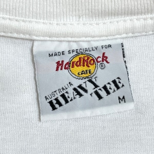 【Hard Rock CAFE】ワンポイントロゴ バックプリント Tシャツ 刺繍タグ ハードロックカフェ SYDNEY レスポールJR シドニー オーストラリア ギター M 半袖 us古着