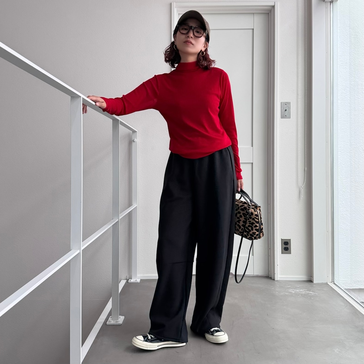 フロントダブルハイネックシアーPO/レッド