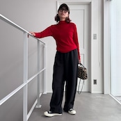フロントダブルハイネックシアーPO/レッド