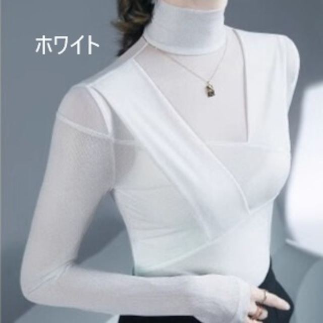 ドレープ ロングスリーブ ラメ ダンスカットソー ds1101