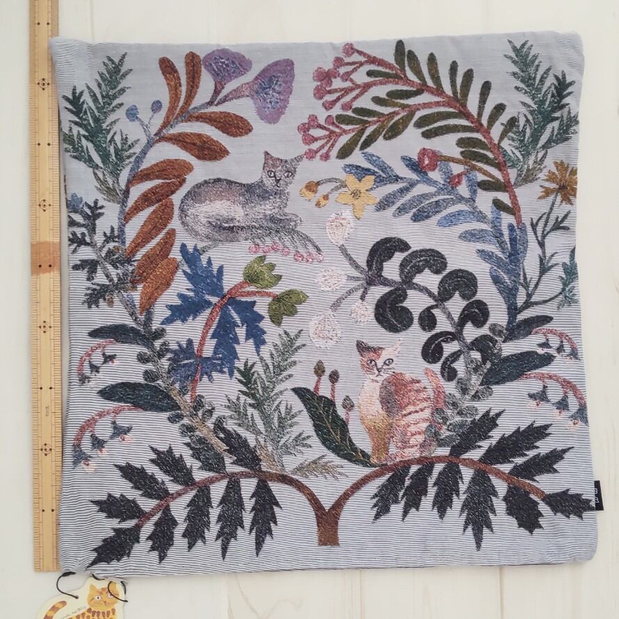 松尾ミユキ クッションカバー 45×45cmサイズ 猫 ねこ Two Cats | 京都