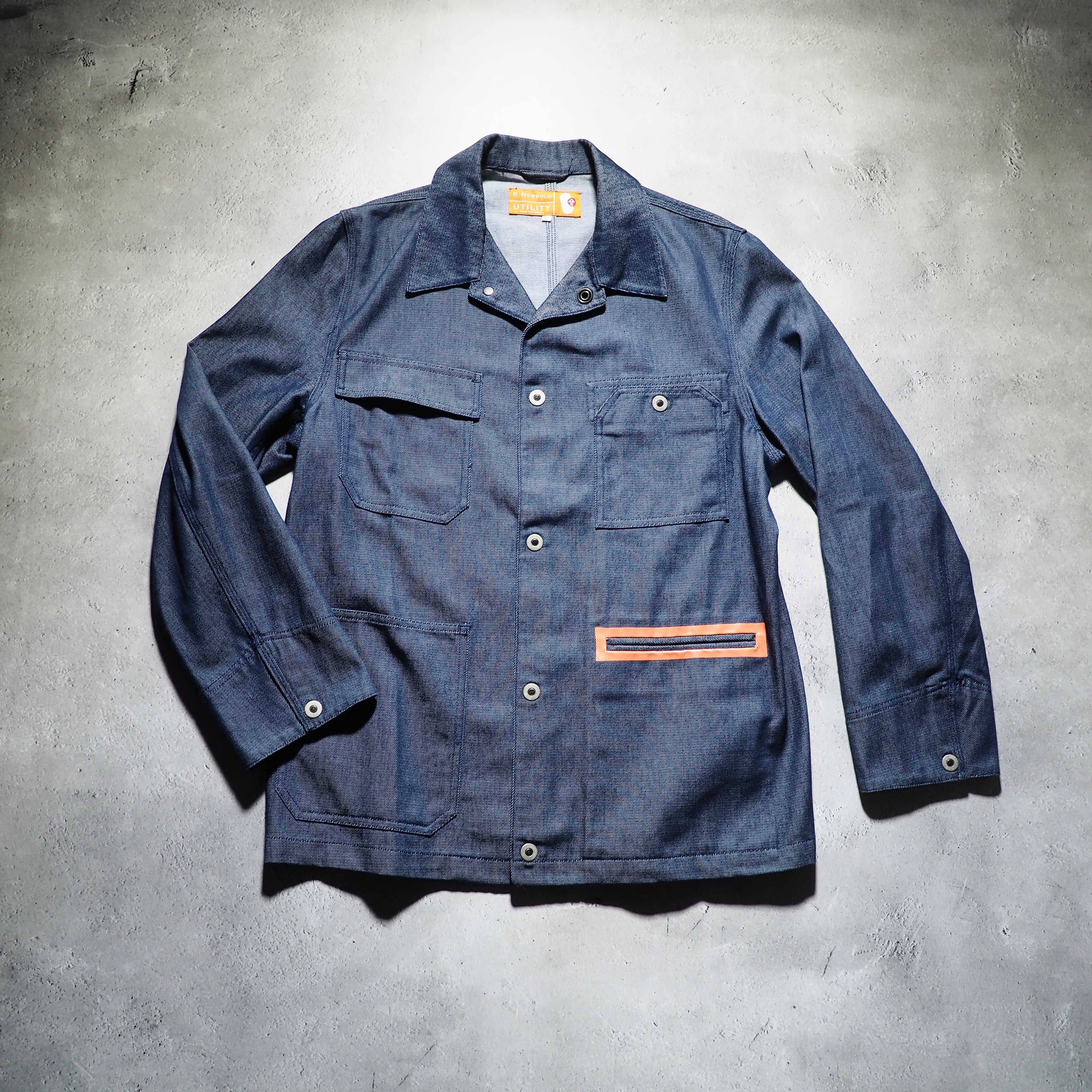 " R.NEWBOLD " Side Pockets Tape processing Design Denim jacket