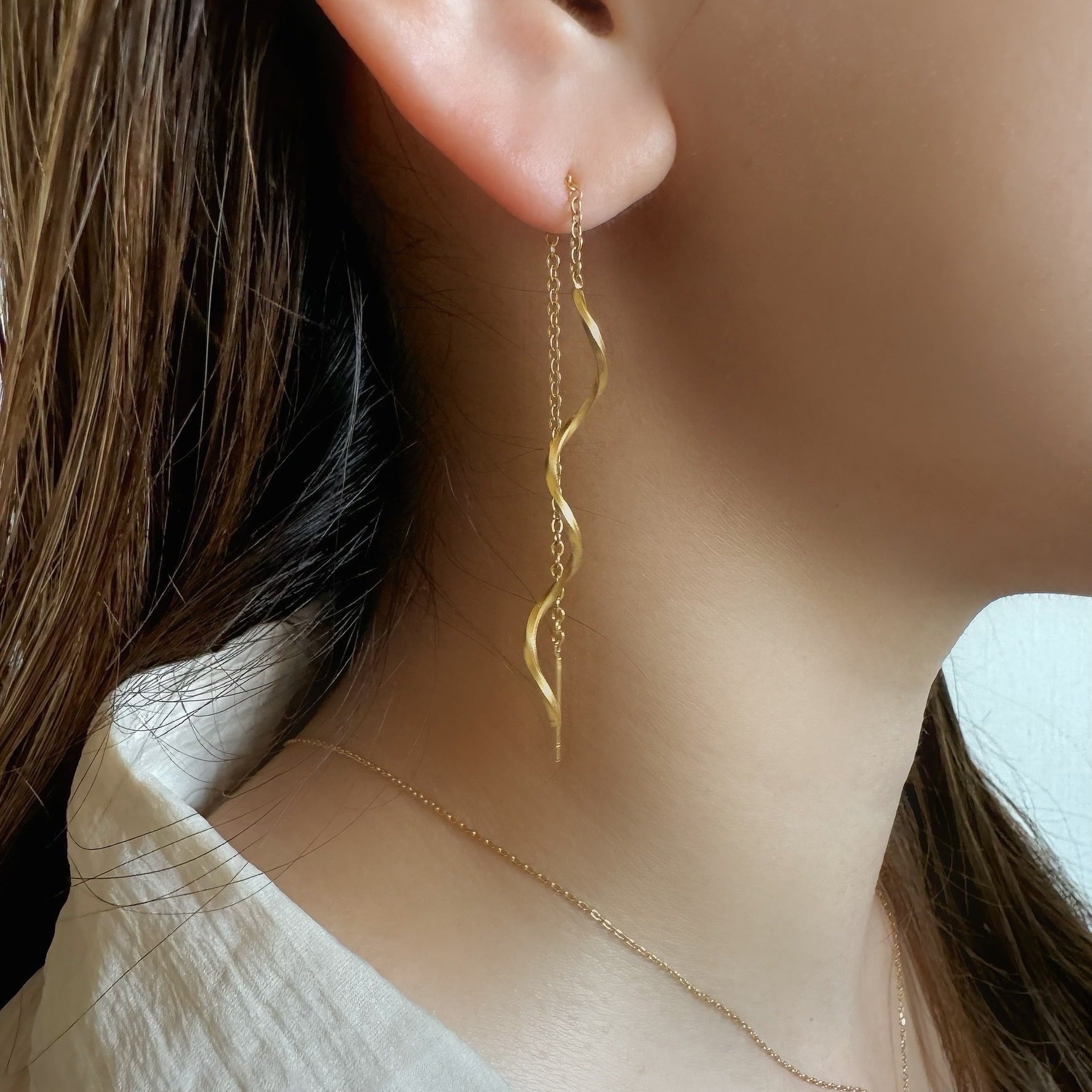 【2回目の再入荷】wave chain pierce 316L / ウェーブ チェーン ピアス