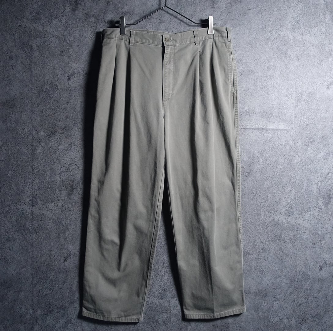 【着画あり】00s Dockers two-tuck wide slacks 90s “DOCKERS” Khaki Two Tuck Wide Tapered Chino Pants | 古着屋 FORCE
