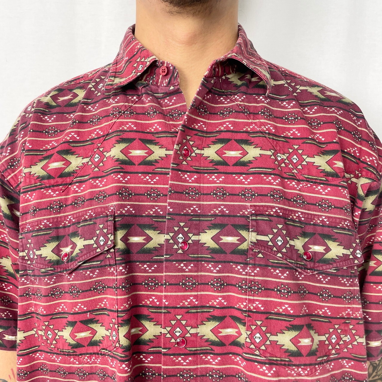CUMBERLAND OUTFITTERS 総柄 半袖 ウエスタンシャツ メンズXL相当 古着 