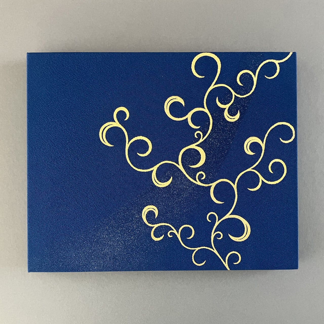 正絹アートパネル「唐草Ⅰ(青)」