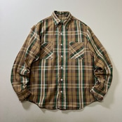 70s BIG MAC　ネルシャツ　ボロ　チェック　長袖シャツ　ビッグマック　ベージュ　 古着