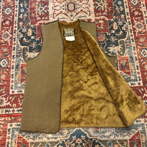 90s Barbour Liner Vest バブアー ライナーベスト ヴィンテージ 英国 王室 C38 97cm イングランド製 3ワラント A295 L リバーシブル 80s