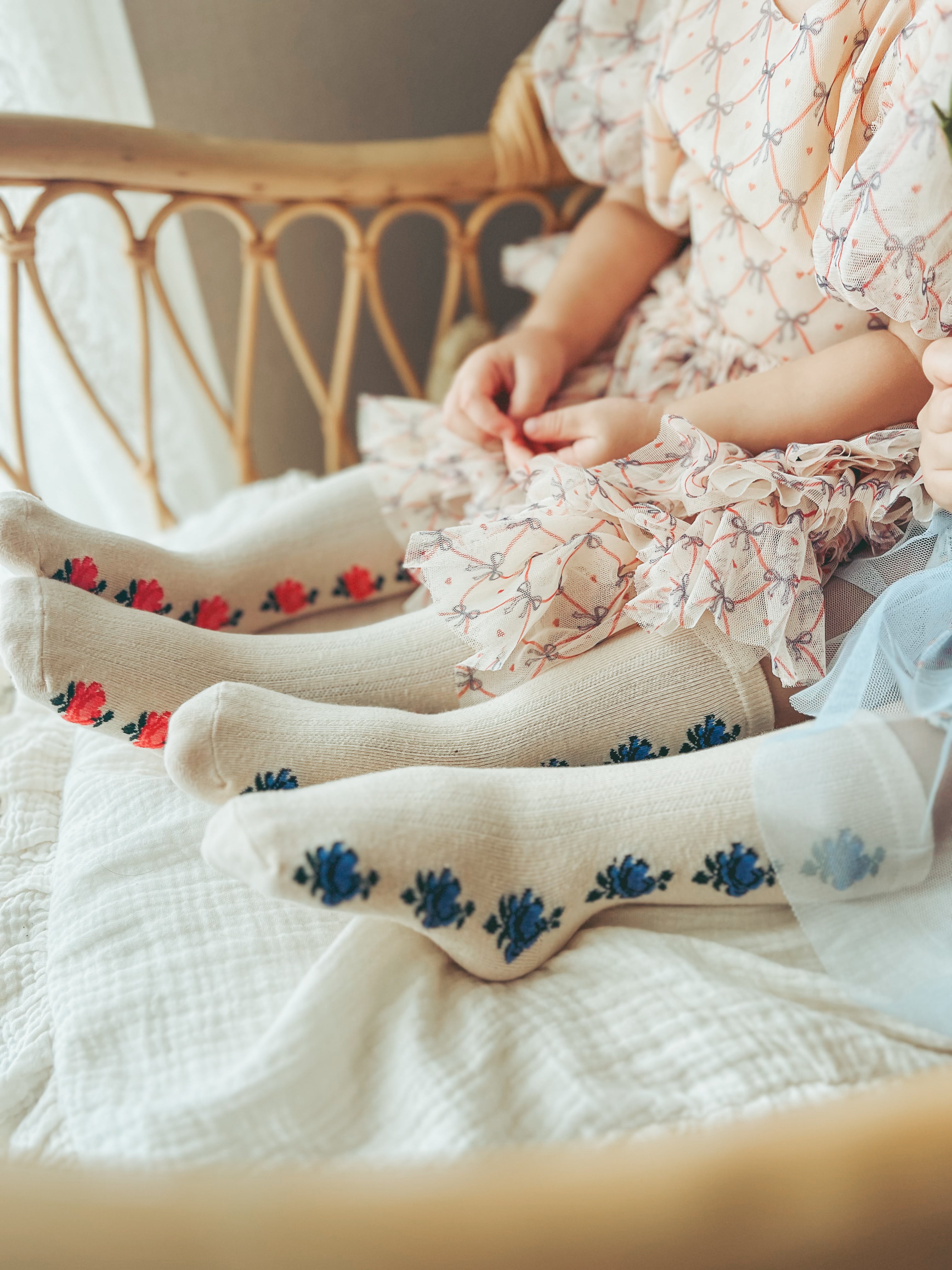 2 PACK FINE JAQUARD SOCKS ROSE MIX【Konges Sloejd コンゲススロイド