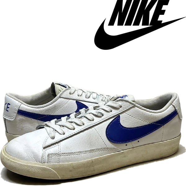 1点物◇ナイキNikeブレイザーLow白青スニーカー古着26メンズレディース