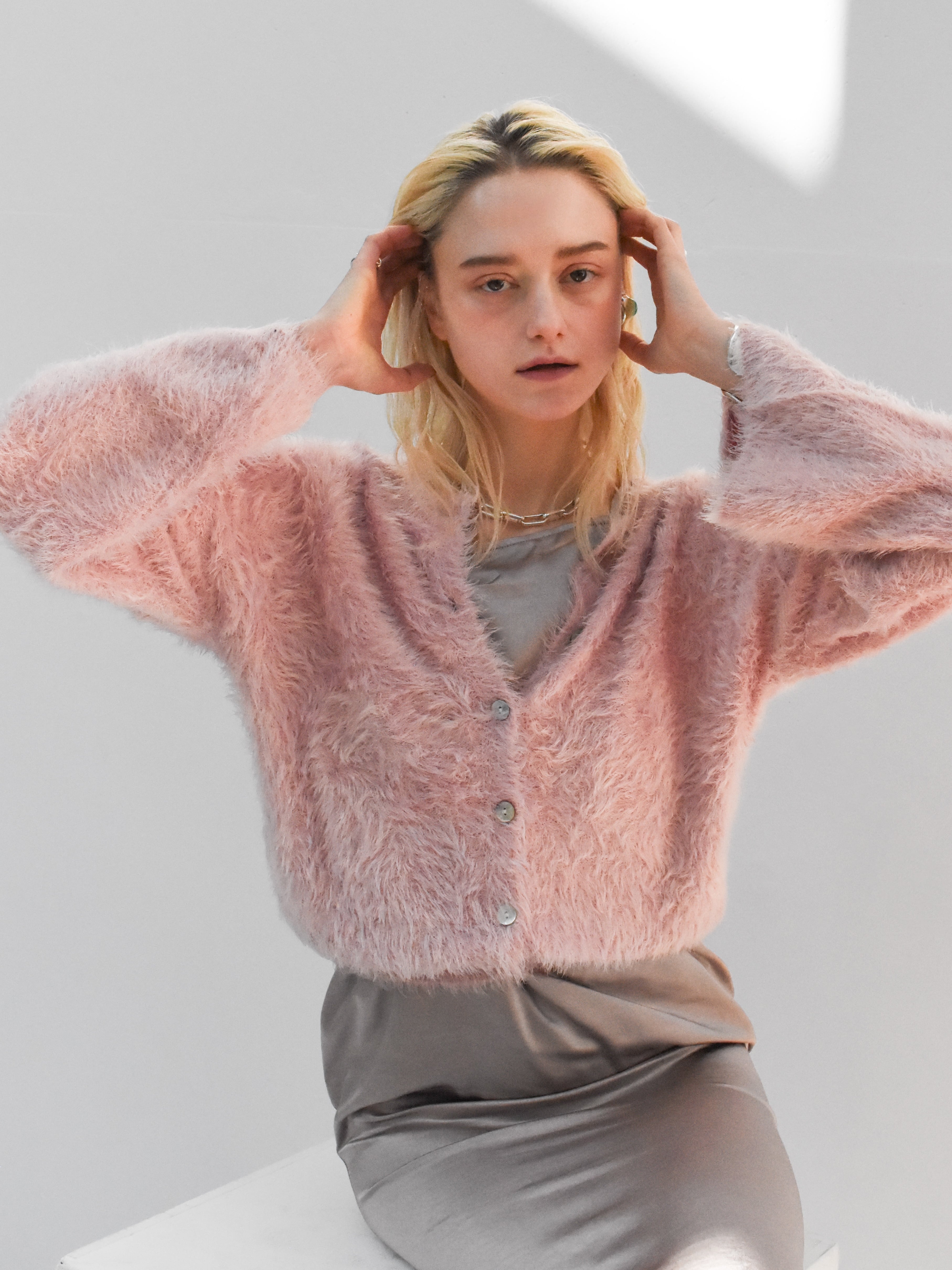 feather knit cardigan（baby pink） | Cara by Katrin TOKYO