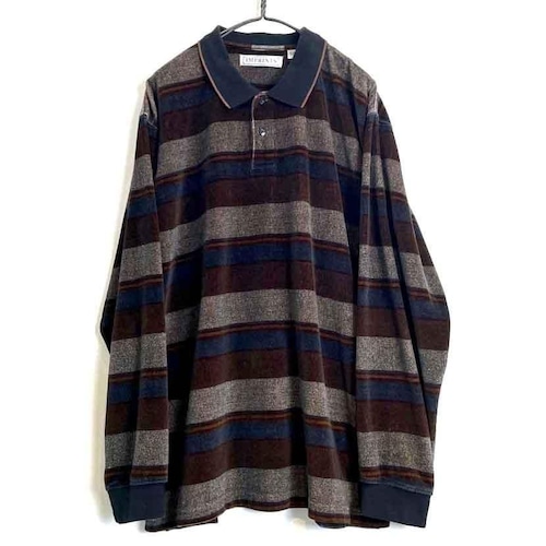 【IMPRINTS】Vintage Long Sleeve Velour Polo Shirt【1990s-】
