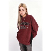 VINTAGE ストリート 刺繍スエードロングTシャツ T2236