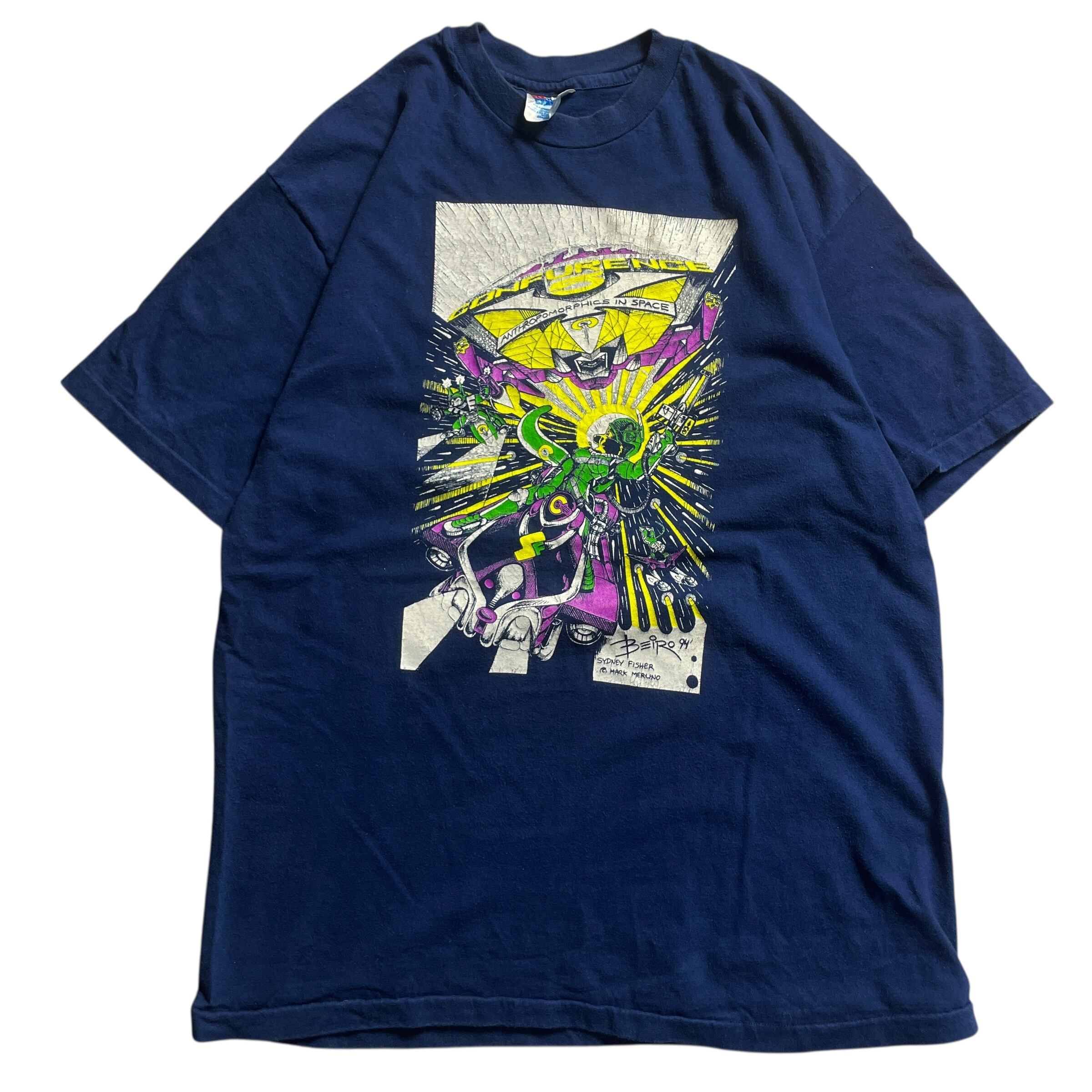 90s USA製 宇宙 アート アニマル vintage T-shirt