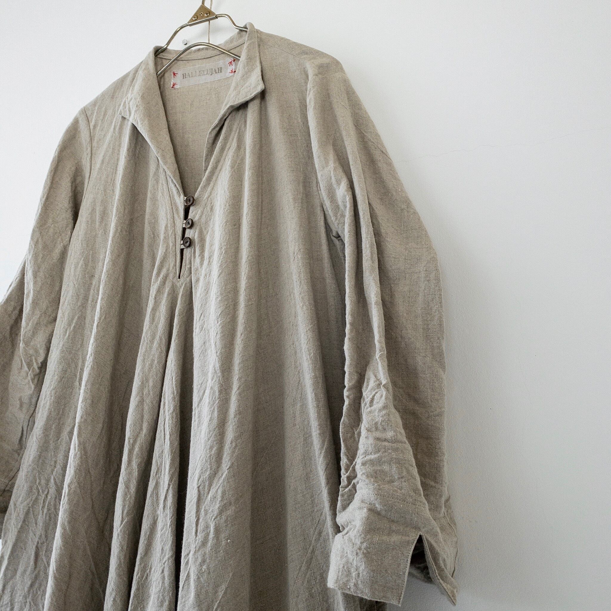 小間使いリネンワンピース（衿付）col.Flax | リネン服とオーロラ