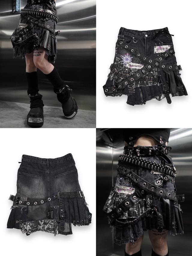 【RUPTIVEY】remake punk skirt"慘舞"