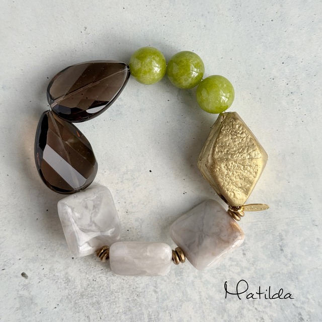 The 'Matilda' bracelet（ブラウン×グリーン）