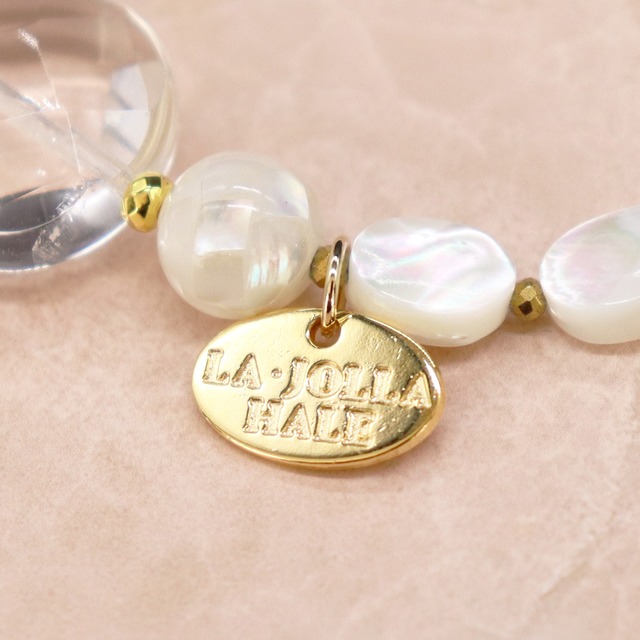 【Shining  Like Stardust】水晶×クラック水晶×プレスシェル×マザーオブパール ブレスレット