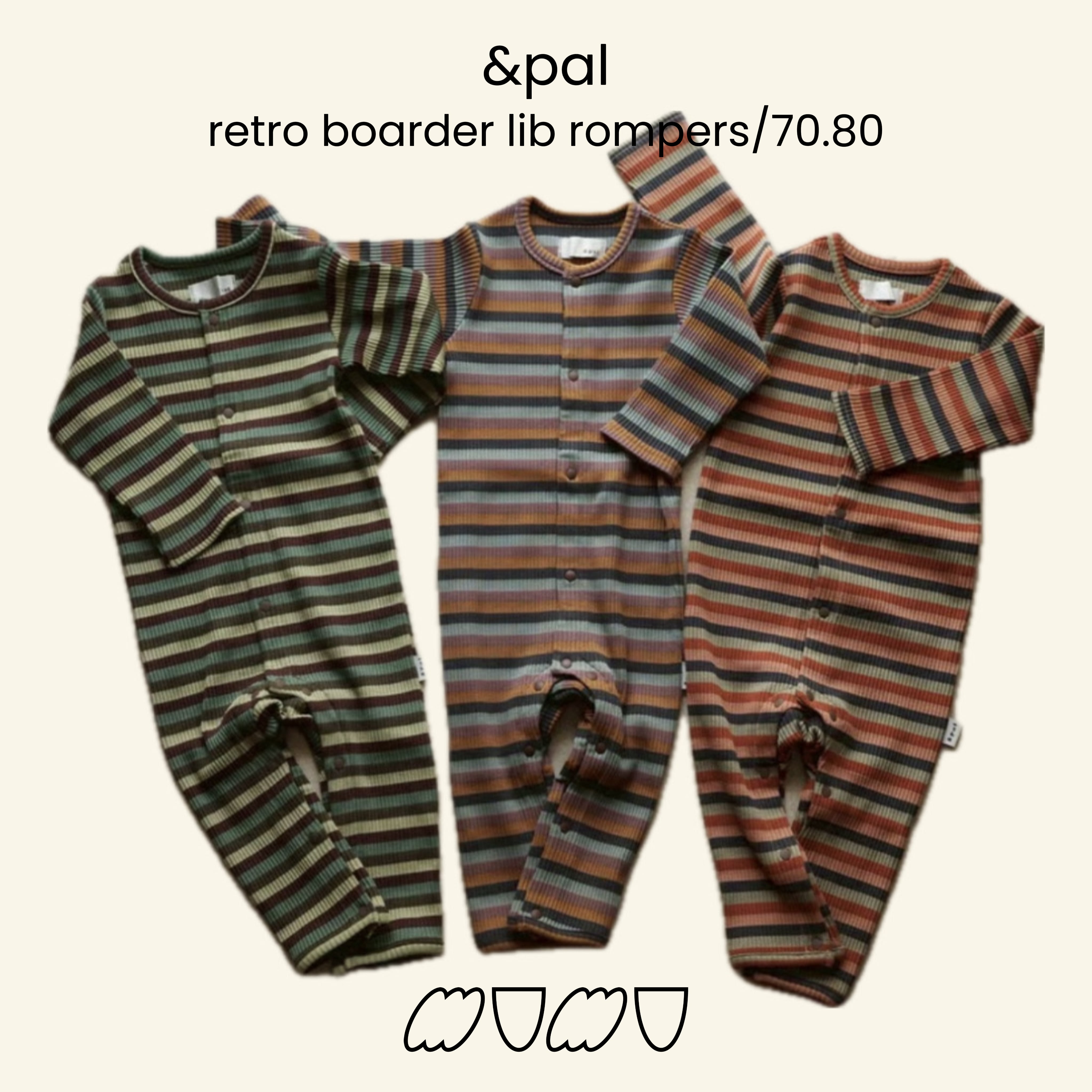 【&pal】retro boarder lib rompers/70-80