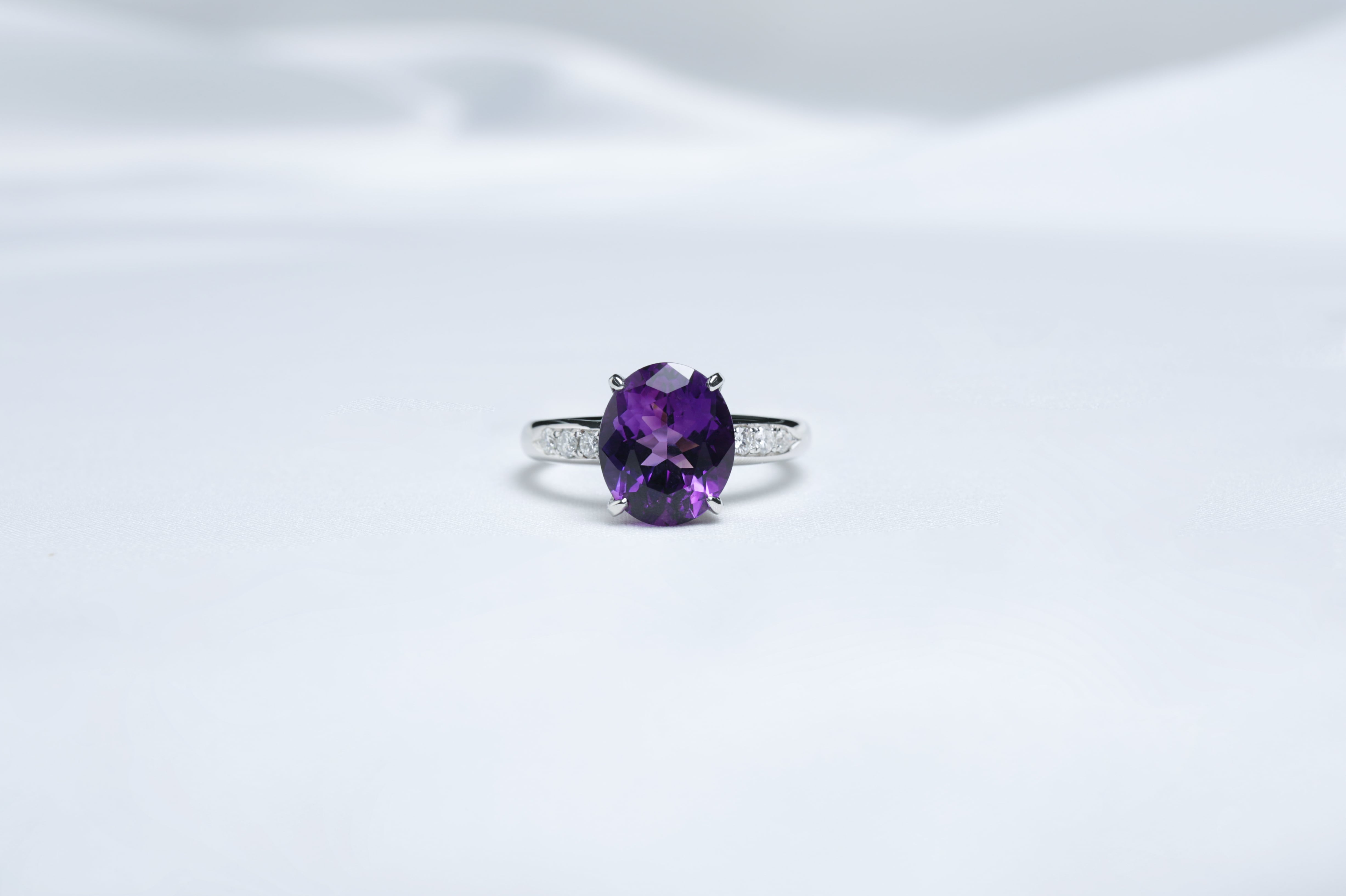 【天然アメジストリング プラチナリング】Pt900 天然アメジスト【中石3.05ct】婚約指輪 プロポーズリング【サイズ直し無