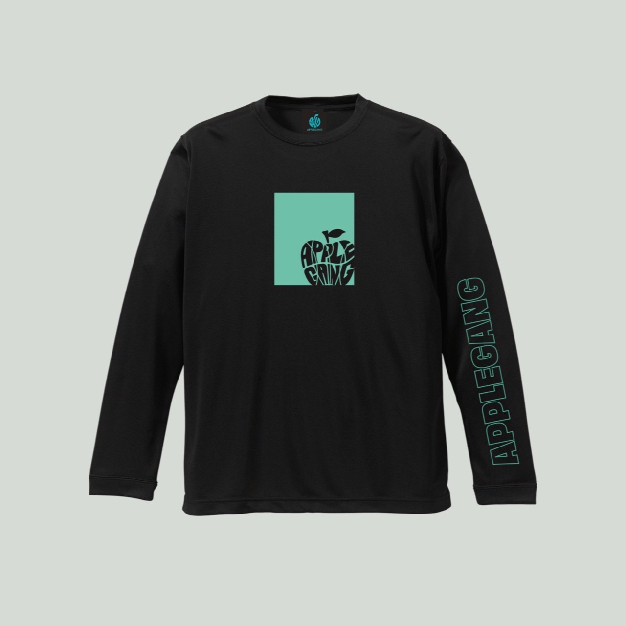 アームデザイン2　ロングTシャツ　ブラック×ティファニー