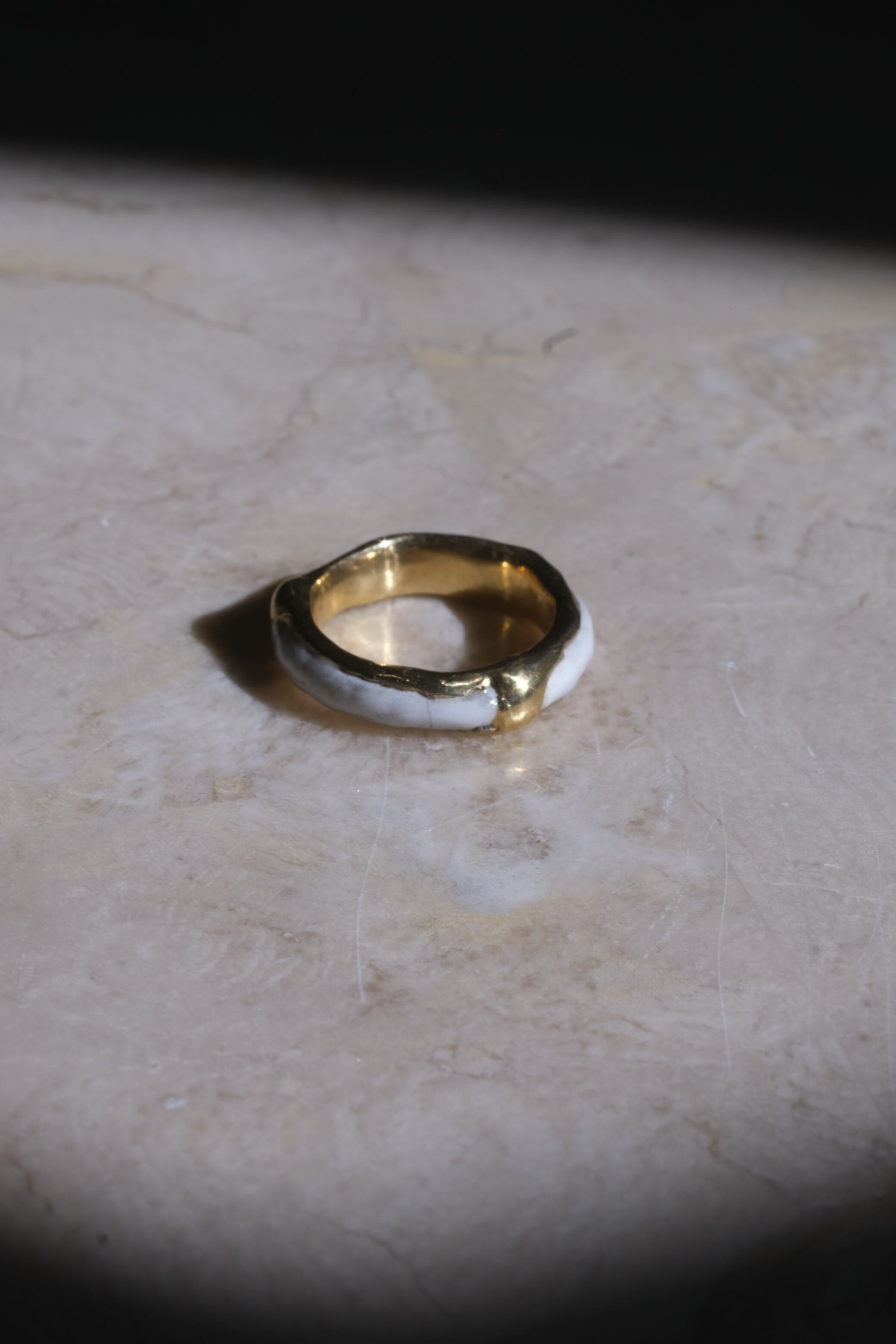 【MAISON D'PULSE】MOON RING brass - white