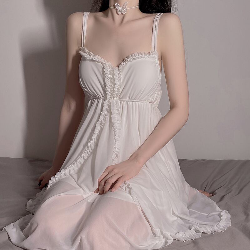 【2点 ドレス+コート】パジャマ ルームウェア 大人かわいい 清楚感 レース ゴージャス MY8-GR1256