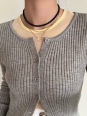 Obsidian Choker Necklace［BZN39-BK］