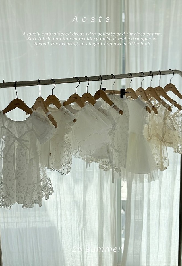 【取寄】aosta｜lace skirt｜レーススカート｜FREE｜baby&kids｜26 summer