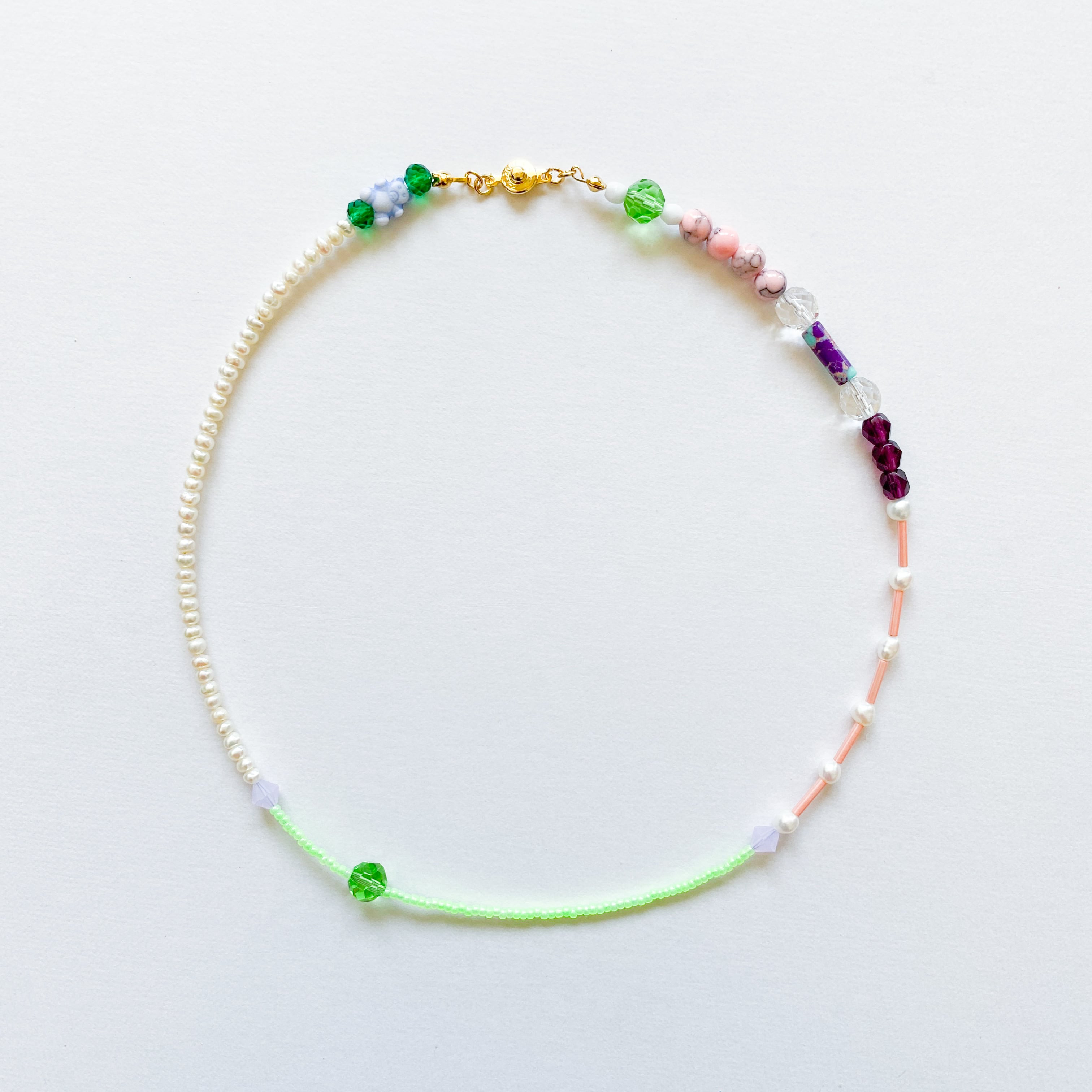 淡水パールとビーズのネックレス