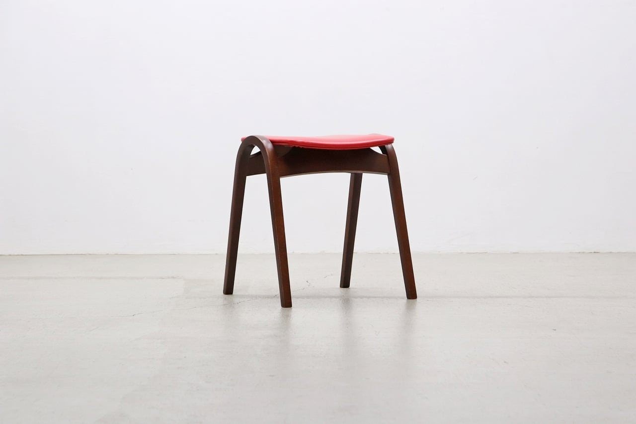 沼津店】 秋田木工 剣持勇 ビーチ材 スタッキングスツール No.202