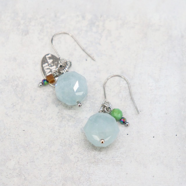 【Deep Sea Party】アクアマリン ピアス