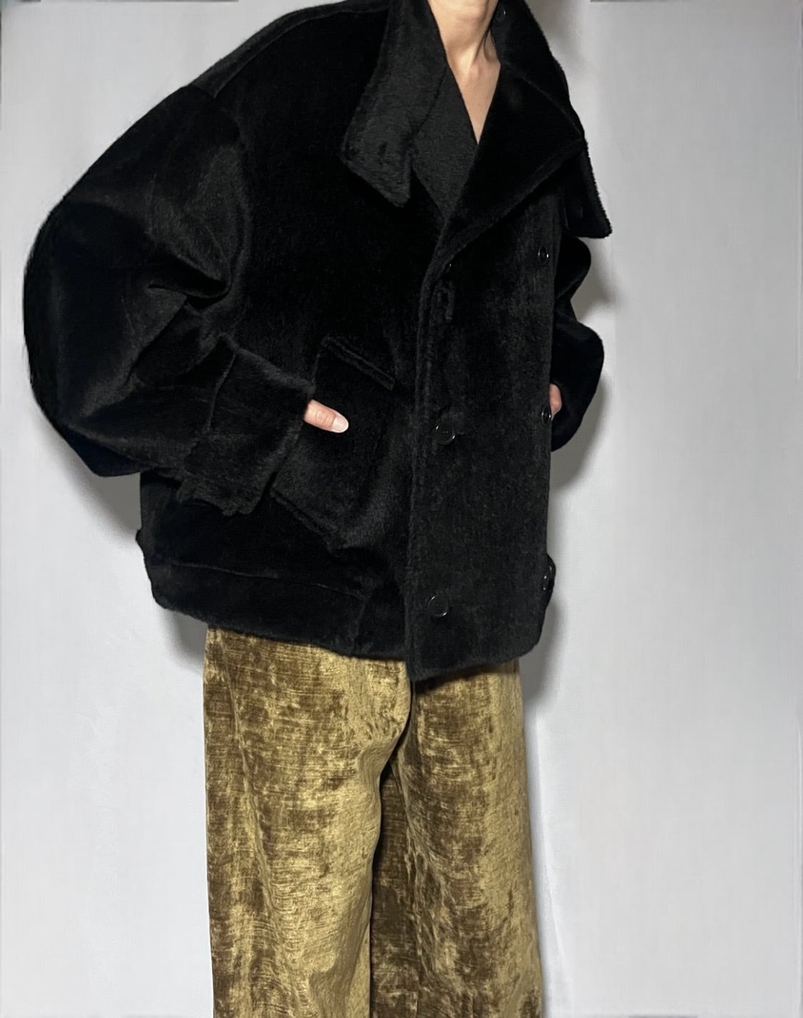 GABRIELA COLL GARMENTS [SURI ALPACA CROPPED OVERSIZED COAT 