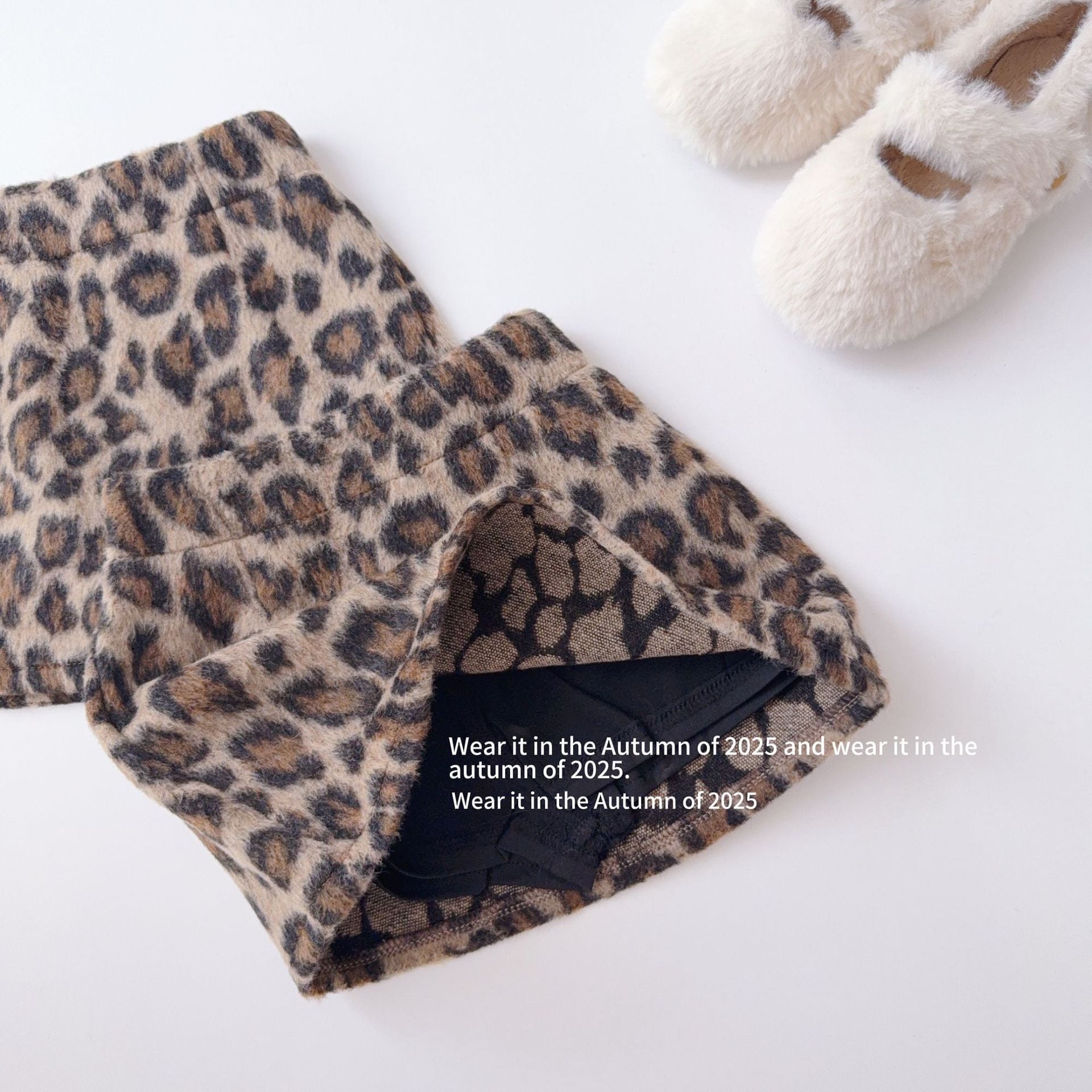 インパン付きレオパードミニスカート