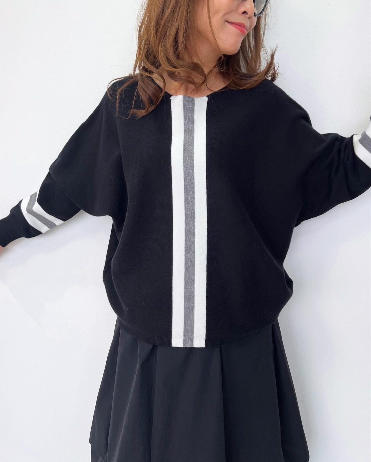 ミカーレミカーレ MICALLEMICALLEストライプデザインニットトップス