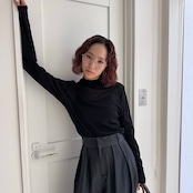 ボトルネックメッシュシアーPO/ブラック