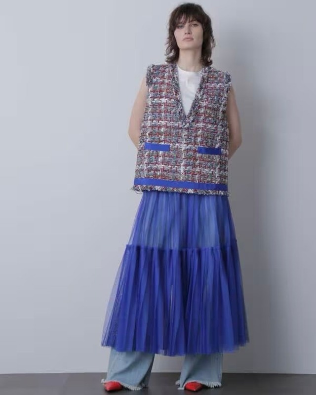 【STUMBLY】Pleated Tulle Skirt
