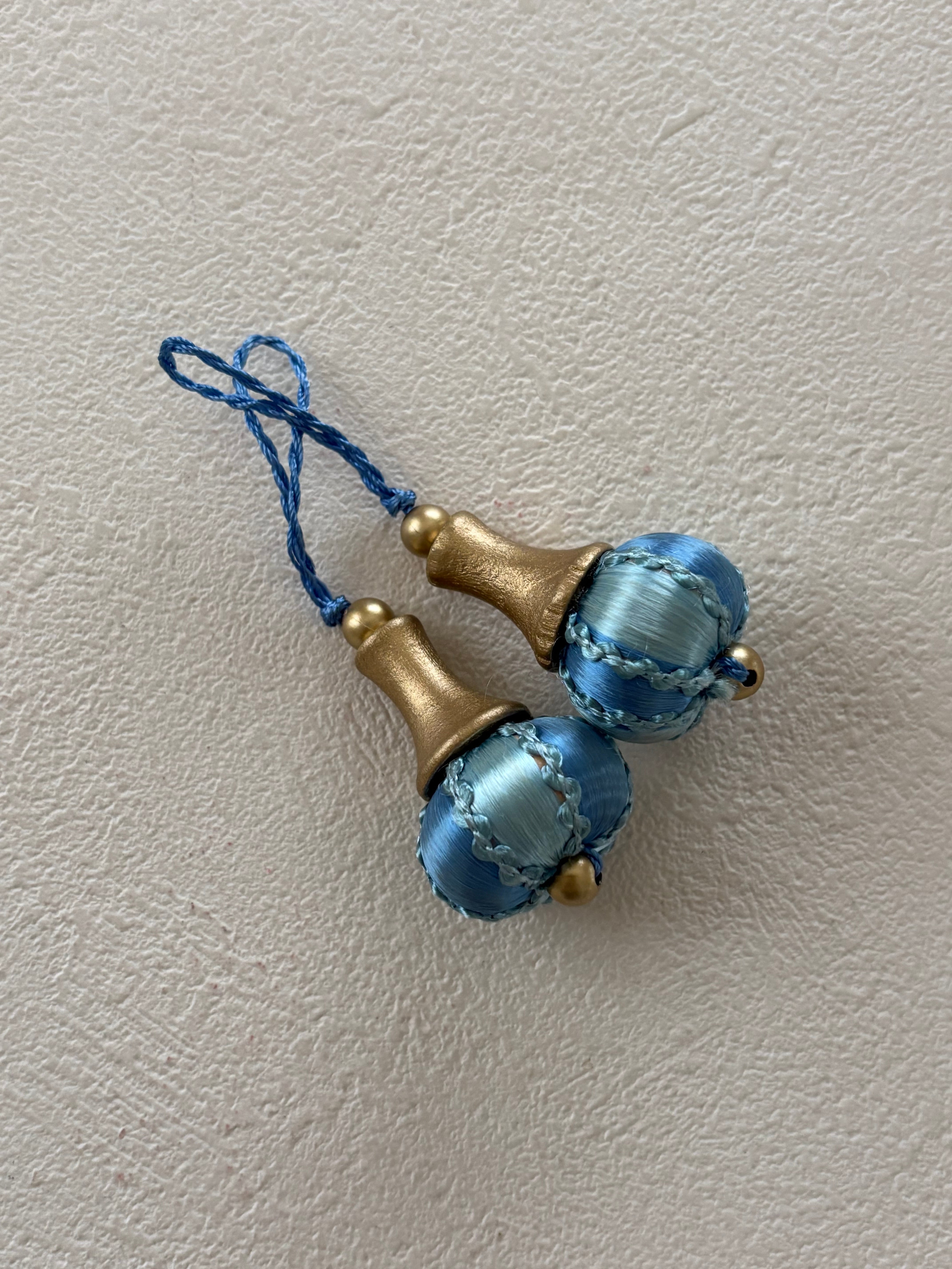 輸入デザインタッセル オニオンタッセル ライトブルー カルトナージュ インテリア デコレーション材 チャーム